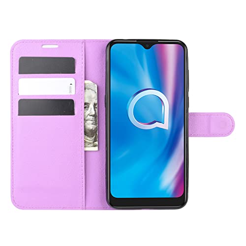 Kezaizhe Klapphülle für Alcatel 1S 2020 Hüllen PU Leder Wallet Schutzhülle Schutz Mobiltelefon Flip Back Cover für Alcatel 1V 2020 / 3L 2020 / 3V 2020 Tasche Handy Zubehör (Purple) von Kezaizhe
