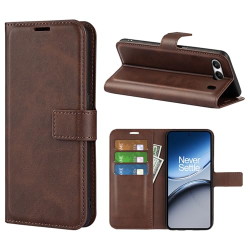 Kezaizhe Klapphülle für OnePlus Nord 4 Hüllen PU Leder Wallet Schutzhülle Schutz Mobiltelefon Flip Back Cover für One Plus Nord4 Tasche Handy Zubehör (Braun) von Kezaizhe