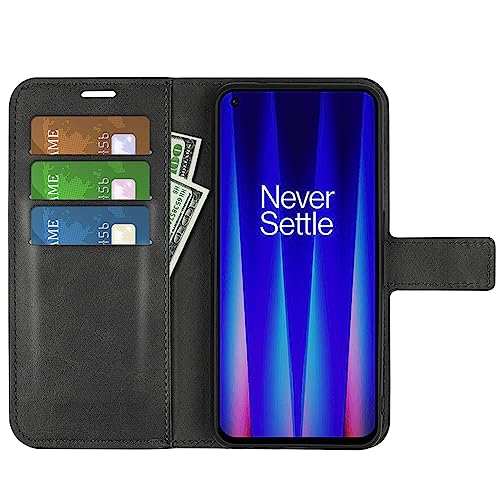 Kezaizhe Klapphülle für OnePlus Nord CE 2 5G Hüllen PU Leder Wallet Schutzhülle Schutz Mobiltelefon Flip Back Cover für Nord CE2 OnePlus Tasche Handy Zubehör (Schwarz) von Kezaizhe