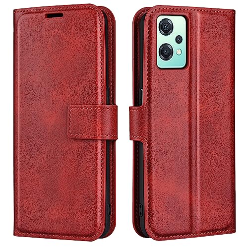 Kezaizhe Klapphülle für OnePlus Nord CE 2 Lite 5G One Plus CE2 Lite Hüllen PU Leder Wallet Schutzhülle Schutz Mobiltelefon Flip Back Cover Tasche Handy Zubehör (Rot) von Kezaizhe