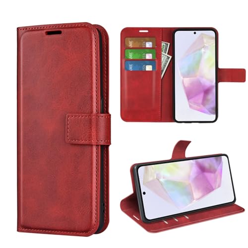 Klapphülle für Samsung Galaxy A36 A 36 5G A366 A56 5G A566 Hüllen PU Leder Wallet Schutzhülle Schutz Mobiltelefon Flip Back Cover Tasche Handy Zubehör (Rot) von Kezaizhe