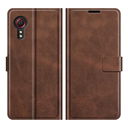 Klapphülle für Samsung Xcover 5 Hüllen PU Leder Wallet Schutzhülle Schutz Mobiltelefon Flip Back Cover für Samsung Galaxy Xcover 5 G525F 2021 Tasche Handy Zubehör (Brown) von Kezaizhe