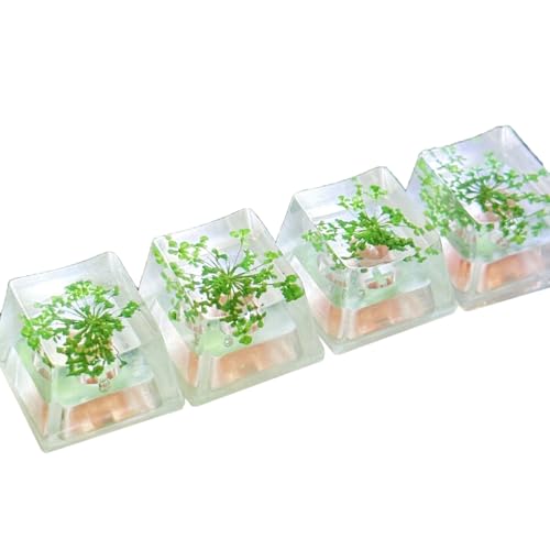 Tasten aus Kunstharz, getrocknete Blumen, durchscheinende Blätter, mechanische Tastatur, Escs-Tastatur, Spiel-Tastatur Tasten aus Kunstharz, getrocknete Blumen, durchscheinende Blätter, mechanische Tastatur, Escs-Tastatur, Spiel-Tastatur von Kfwfuaee