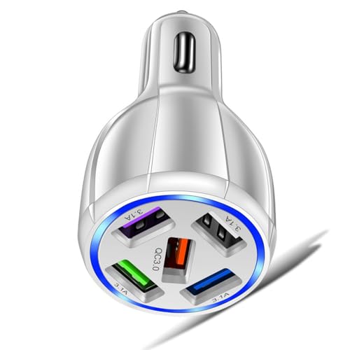 USB-Autoladestation mit 5 Anschlüssen, Ladestation für Smartphone, Tablet, Mehrfachschutz von Kfwfuaee