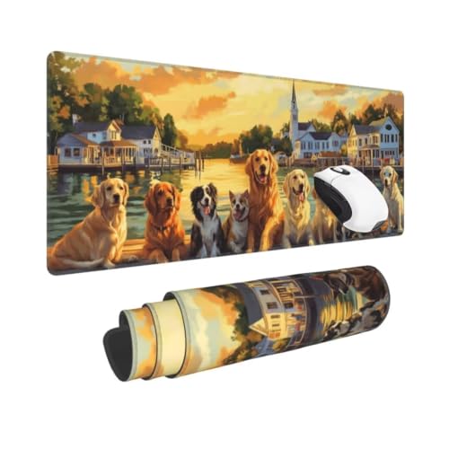 Gaming Mauspad XXL Sonnenuntergang Großes Mousepad 600*300mm Rutschfeste Schreibtischunterlage Hund Mouse Pad mit Vernähte Kanten Verbessert Desk Mat Geschwindigkeit und Präzision für Gaming und Büro Gaming Mauspad XXL Sonnenuntergang Großes Mousepad 600*300mm Rutschfeste Schreibtischunterlage Hund Mouse Pad mit Vernähte Kanten Verbessert Desk Mat Geschwindigkeit und Präzision für Gaming und Büro von Kggyele