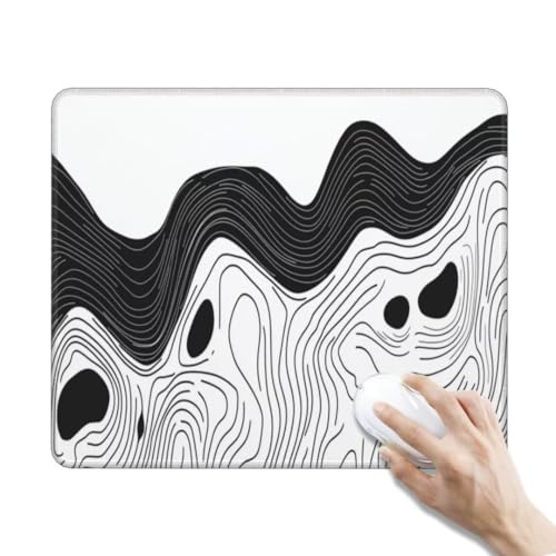 Klein Mauspad Schwarz Weiß Mauspad Schreibtischunterlage Wasserdicht Mousepad Klein Gaming Mauspad rutschfeste Gummierte Unterseite und Genähte Kanten für Gaming Zubehör Deko (290x240x3 mm, Linien) Klein Mauspad Schwarz Weiß Mauspad Schreibtischunterlage Wasserdicht Mousepad Klein Gaming Mauspad rutschfeste Gummierte Unterseite und Genähte Kanten für Gaming Zubehör Deko (290x240x3 mm, Linien) von Kggyele