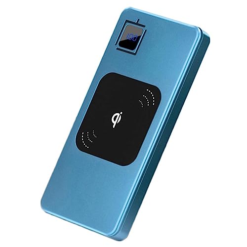 KhUkhu Kabelloses Ladegerät, Powerbank, Tragbarer Externer Akku Mit 10.000 Mah, QC 3.0-Anschlüssen Und LED-Anzeige, Kompatibel Mit Allen Qi-Fähigen Geräten,Blau KhUkhu Kabelloses Ladegerät, Powerbank, Tragbarer Externer Akku Mit 10.000 Mah, QC 3.0-Anschlüssen Und LED-Anzeige, Kompatibel Mit Allen Qi-Fähigen Geräten,Blau von KhUkhu