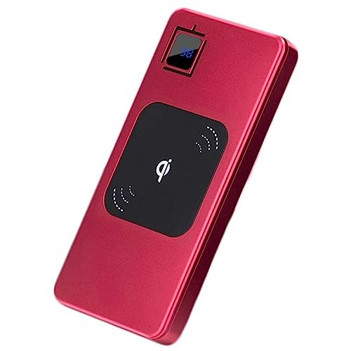 KhUkhu Kabelloses Ladegerät, Powerbank, Tragbarer Externer Akku Mit 10.000 Mah, QC 3.0-Anschlüssen Und LED-Anzeige, Kompatibel Mit Allen Qi-Fähigen Geräten,Rot KhUkhu Kabelloses Ladegerät, Powerbank, Tragbarer Externer Akku Mit 10.000 Mah, QC 3.0-Anschlüssen Und LED-Anzeige, Kompatibel Mit Allen Qi-Fähigen Geräten,Rot von KhUkhu