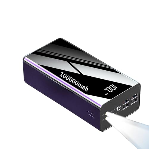 KhUkhu Power Bank 100000 Mah Tragbares Ladegerät, Tragbares Akku-Telefonladegerät Mit LCD-Digitalanzeige, 3 Eingängen Und 4 USB-Ausgängen, Schnelllade-Powerbank KhUkhu Power Bank 100000 Mah Tragbares Ladegerät, Tragbares Akku-Telefonladegerät Mit LCD-Digitalanzeige, 3 Eingängen Und 4 USB-Ausgängen, Schnelllade-Powerbank von KhUkhu
