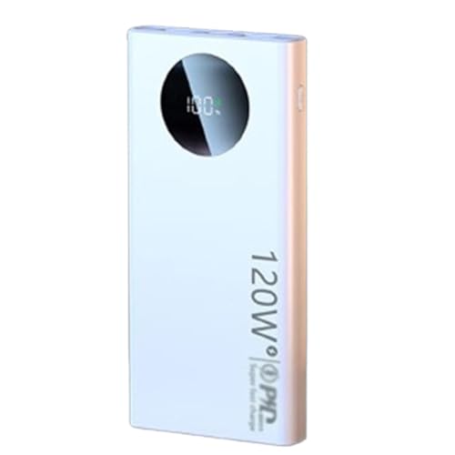 KhUkhu Powerbank Mit 120 W Schnellladefunktion | Leichte Hochgeschwindigkeits-Powerbank | Tragbares Schnellladegerät Für Laptops Und Telefone,Weiß,20000mAh von KhUkhu
