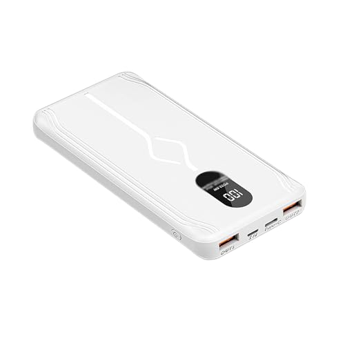 KhUkhu Schnelllade-Powerbank PD22.5W, Tragbares 20000-Mah-Ladegerät, Digitale Anzeige, Externer Akku, Große Kapazität, Dünnes Akku-Backup Mit 1 Eingang Und 3 Ausgängen,Weiß KhUkhu Schnelllade-Powerbank PD22.5W, Tragbares 20000-Mah-Ladegerät, Digitale Anzeige, Externer Akku, Große Kapazität, Dünnes Akku-Backup Mit 1 Eingang Und 3 Ausgängen,Weiß von KhUkhu