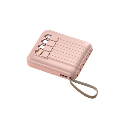 KhUkhu Tragbares Ladegerät Power Bank 20000 Mah Display Power Bank, Schnellladen, Schnellladen Von Mobiltelefonen Power Bank, 4 Kabel Mobile Power,Rosa von KHUKHU