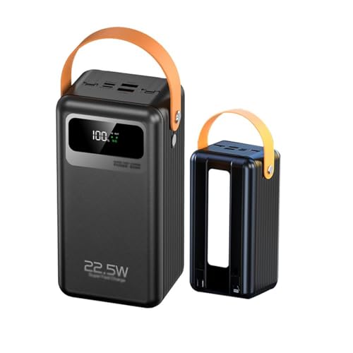 Tragbares Ladegerät, 80000 Mah, Große Powerbank, PD22,5 W, Schnellladung, Integrierte Kabel, Externer Akku, 4 Ausgänge Und 2 Eingänge, Powerbank Für Campingreisen,Schwarz,60000mAh Tragbares Ladegerät, 80000 Mah, Große Powerbank, PD22,5 W, Schnellladung, Integrierte Kabel, Externer Akku, 4 Ausgänge Und 2 Eingänge, Powerbank Für Campingreisen,Schwarz,60000mAh von KhUkhu