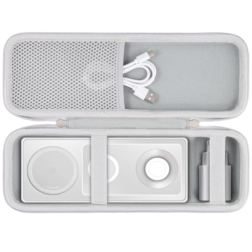 Khanka Hard Travel Case Ersatz für Anker MagGo 3-in-1-Ladestation, Tragetasche für Anker Qi2 Magsafe 15 W Ultra-Schnellladegerät, nur Hülle (Weiß). von Khanka
