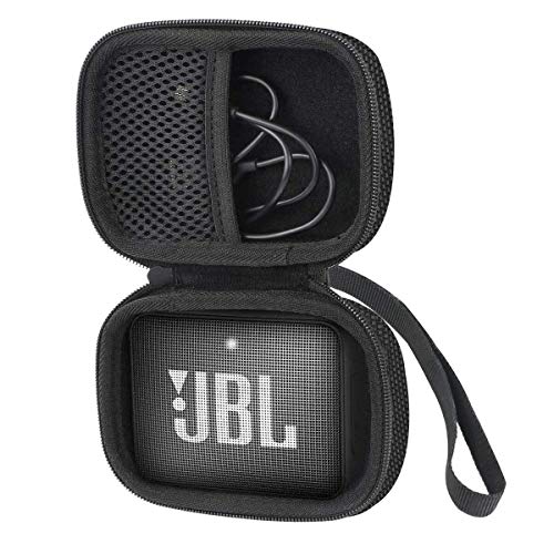 Khanka Hart Tasche Für JBL GO 2 kleine Musikbox portabler Bluetooth Lautsprecher Etui Case.(Für JBL GO 2-Schwarz Reißverschluss) von Khanka