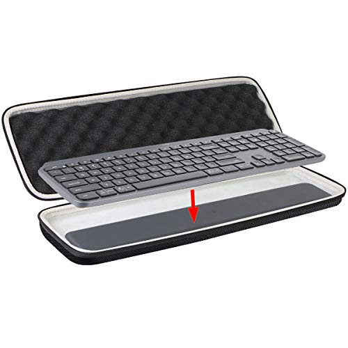 Khanka Hart Tasche Hülle für Logitech MX Keys S/MX Keys Plus/MX Keys kabellose beleuchtete Tastatur mit Handballenauflage Keyboard Etui Case. (nur Tasche) von Khanka