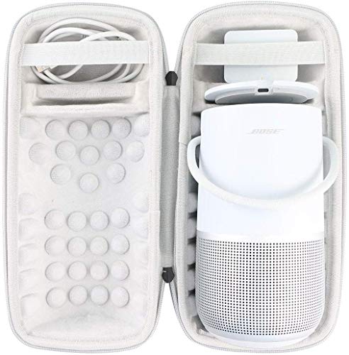 Khanka Hart Tasche Schutzhülle Für Bose Portable Smart/Home Speaker Lautsprecher,Case passt Lautsprecher und Ladeschale.(Silber) von Khanka