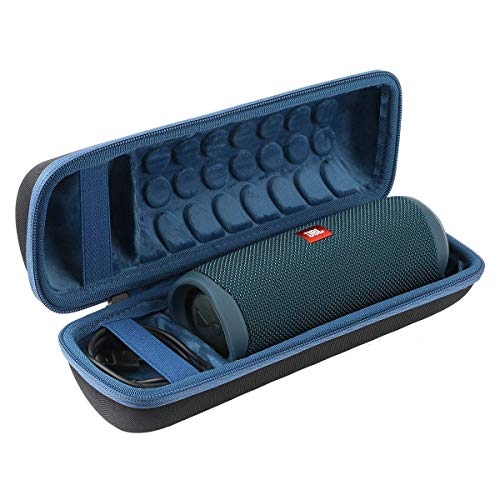 Khanka Hart Tasche Schutzhülle für JBL Flip 6 Flip 5 Bluetooth Box tragbarer Lautsprecher and für Zubehör. (Blau Futter,Schwarzes Äußeres) von Khanka