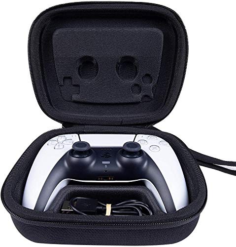 Khanka Hart Tasche case für Sony Playstation 5 PS5 DualSense Wireless-Controller, Nur Tasche (Schwarz) von Khanka