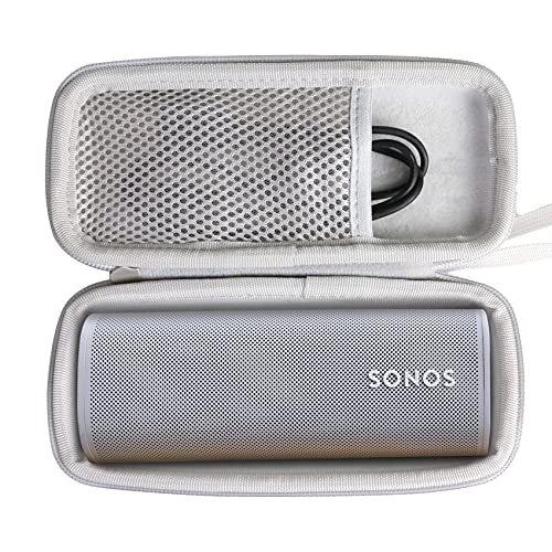 Khanka Hart Tasche für Sonos Roam/ROAM SL WLAN WiFi Bluetooth Speaker Lautsprecher, Nut Tasche (Grau) von Khanka