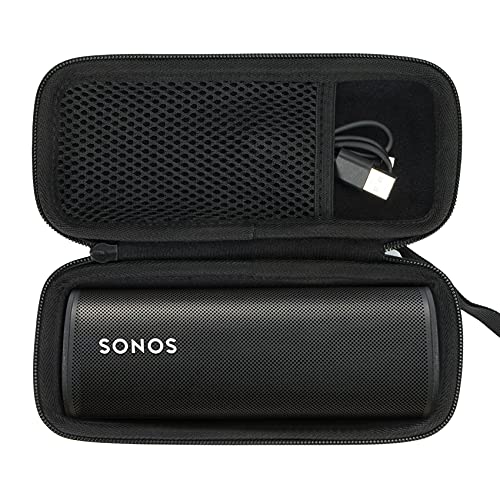 Khanka Hart Tasche für Sonos Roam/ROAM SL WLAN WiFi Bluetooth Speaker Lautsprecher, Nut Tasche (Schwarz) von Khanka