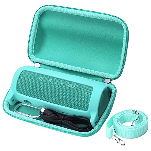 Khanka Hart Tasche mit Silikonhülle für JBL Flip 6 Bluetooth Box Tragbarer Lautsprecher Speaker. (Azul Turquesa) von Khanka