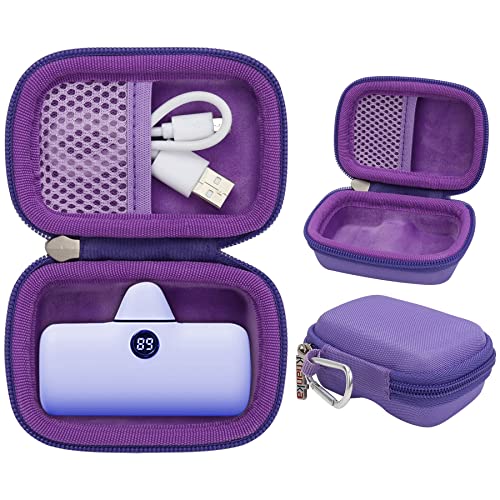 Khanka Harts Etui für iWALK/Veger Kompakte Handy Ladegerät Mini Externer Akku Kompatibel mit iPhone 4800/4500/3350mAh 5000mAh und Ladekabel(Violett, nur Etui) von Khanka