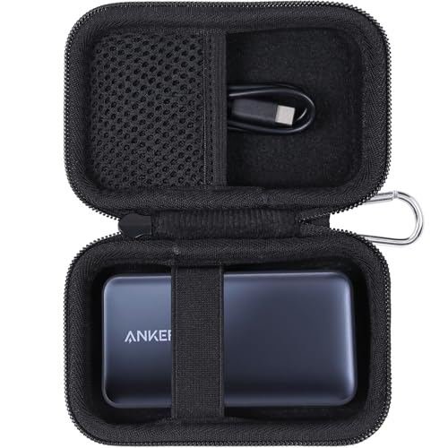 Khanka Hartschalen-Tragetasche als Ersatz für Anker Nano 30 W/Anker 533 Power Bank 30 W, Aufbewahrungs- und Reiseabdeckung für Anker 10.000 mAh Power Bank (Schwarz, nur Tasche) von Khanka