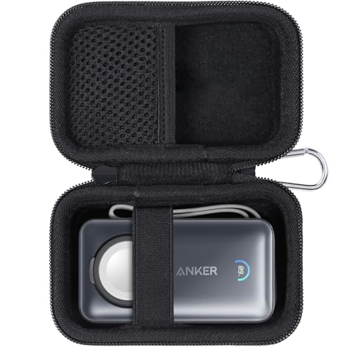 Khanka Hartschalen-Tragetasche als Ersatz für Anker MagGo Power Bank für Apple Watch 10.000 mAh, Aufbewahrungs- und Reiseabdeckung für Anker 35 W Max Akkupack (nur Tasche) (Schwarz) von Khanka