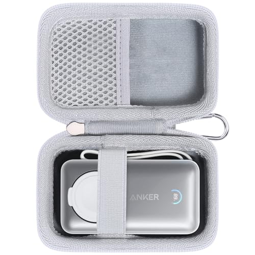 Khanka Hartschalen-Tragetasche als Ersatz für Anker MagGo Power Bank für Apple Watch 10.000 mAh, Aufbewahrungs- und Reiseabdeckung für Anker 35 W Max Akkupack (nur Tasche) (Weiß) von Khanka