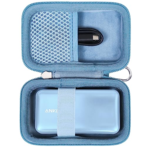 Khanka Hartschalen-Tragetasche als Ersatz für Anker Nano 30 W/Anker 533 Power Bank 30 W, Aufbewahrungs- und Reiseabdeckung für Anker 10.000 mAh Power Bank (Blau, nur Tasche) von Khanka