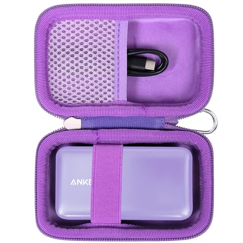 Khanka Hartschalen-Tragetasche als Ersatz für Anker Nano 30 W/Anker 533 Power Bank 30 W, Aufbewahrungs- und Reiseabdeckung für Anker 10.000 mAh Power Bank (Lila, nur Tasche) von Khanka
