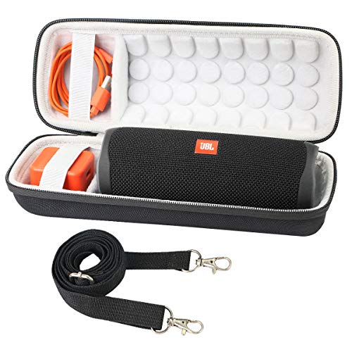 Khanka Tasche+Schulterriemen für JBL Flip 6 Flip 5 Bluetooth Box tragbarer Lautsprecher Speaker und Zubehör Etui.(case+Gurt) von Khanka