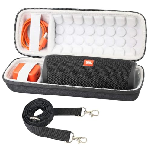 Khanka Tasche+Schulterriemen für JBL Flip 6 Flip 5 Bluetooth Box tragbarer Lautsprecher Speaker und Zubehör Etui.(case+Gurt) von Khanka