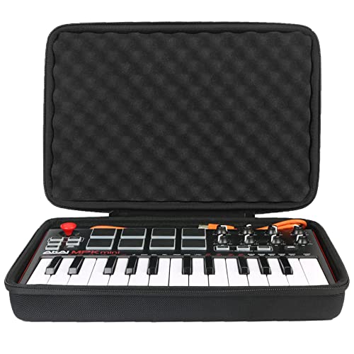 Khanka Tragetasche Hülle für AKAI Professional MPK Mini MK3/ MKII MK2/Mini Play Portables 25 Tasten USB MIDI Keyboard Etui Case.(mit weichem Schaum) von Khanka