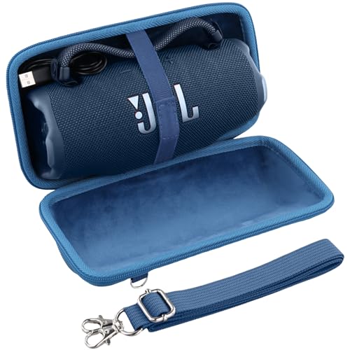 Khanka für JBL Charge 6 Tragbarer Bluetooth-Lautsprecher Hartschalen-Reise-Aufbewahrungstasche mit Schultergurt, Nur Tasche (Blau) von Khanka