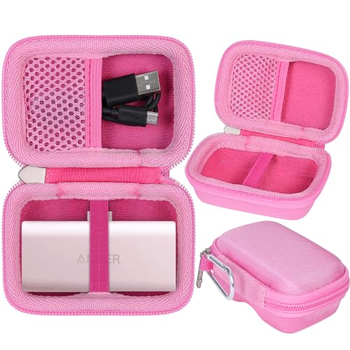 khanka Hartschalen-Reiseetui Ersatz mit Anker 621 Nano Powerbank, 5.000 mAh tragbares Ladegerät, nur Hülle (Pink) von Khanka