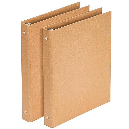 Khvaeif 2er Pack A4-Ordner Kraftpapier, Ringbuch A4, 4-Ring-Mechanik mit 20 mm Durchmesser, A4 Aktenordner Briefordner Büroordner von Khvaeif