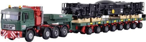 Kibri 13601 H0 LKW Modell MAN SK mit Scheuerle Plattformwagen mit Schienenkran-Unterteil Kibri 13601 H0 LKW Modell MAN SK mit Scheuerle Plattformwagen mit Schienenkran-Unterteil von Kibri