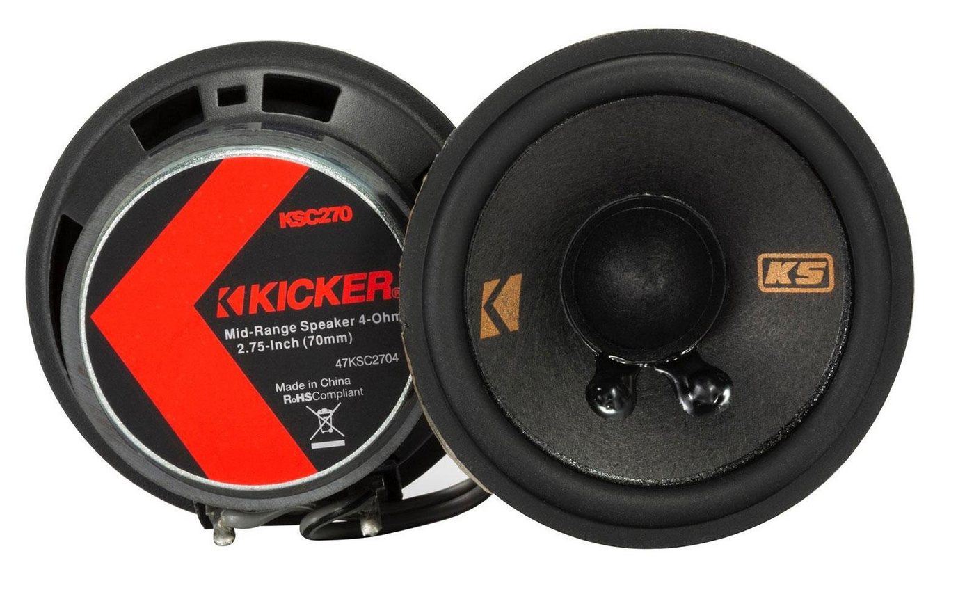 Kicker KSC2704-47 7 cm (2,75) Breitband Koax 100 Watt Auto-Lautsprecher von Kicker