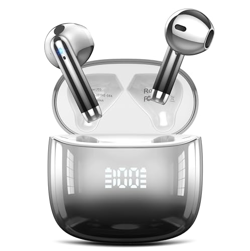 Bluetooth Kopfhörer, Kopfhörer Kabellos Bluetooth 5.3 In Ear Kopfhörer mit 4 ENC Mic, HiFi Stereo, 40H Kabellose Kopfhörer Tiefer Bass Wireless Earbuds, LED-Anzeige, IP7 Wasserdichte Ohrhörer, Schwarz von Kicoeon