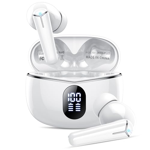 Bluetooth Kopfhörer, Kopfhörer Kabellos Bluetooth 5.3 mit 4 ENC Noise Cancelling Mic, HiFi Stereo Deep Bass von Kicoeon