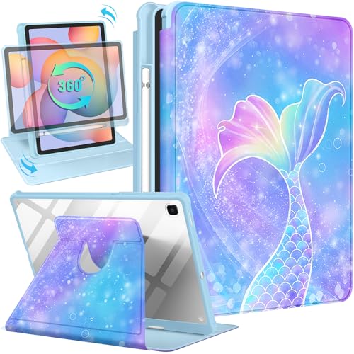 Kidcube Schutzhülle für Samsung Galaxy Tab S6 Lite, 26,7 cm (10,4 Zoll), 2022/2020, für Damen, Mädchen, Kinder, Folio-Hülle mit Stifthalter, niedliches Design, drehbarer Ständer, modische von Kidcube