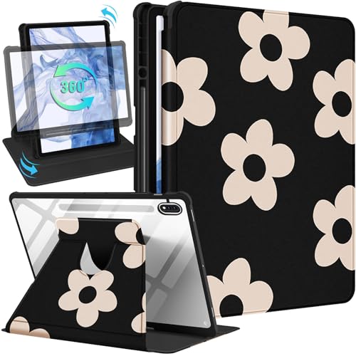 Kidcube Schutzhülle für Samsung Galaxy Tab S9 Plus, 32,4 cm (12,4 Zoll), für Damen und Mädchen, niedliches Folio-Cover mit Stifthalter, mädchenhaftes Blumendesign, drehbarer Ständer, hübsche von Kidcube