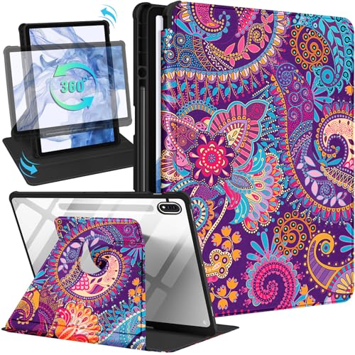 Kidcube Schutzhülle für Samsung Galaxy Tab S9 Plus/S9 FE Plus, 32,4 cm (12,4 Zoll), für Damen und Mädchen, Folio-Hülle mit Stifthalter, niedliches Design, ästhetisch, drehbarer Ständer, Teenager, von Kidcube