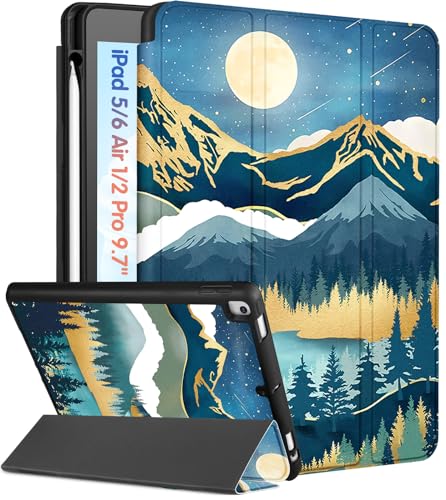 Kidcube Schutzhülle für iPad 5. / 6. Generation, iPad Air 1. / 2. Generation, iPad Pro 9,7 Zoll (24,6 cm), niedliches Folio-Cover mit Stifthalter, ästhetisches Design, Standfunktion, automatische von Kidcube