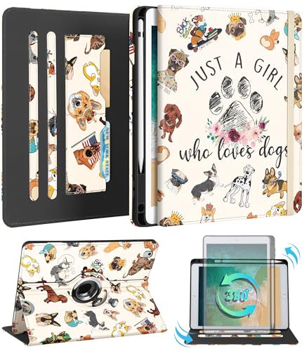 Kidcube Schutzhülle für iPad 5. Generation 2017/Air 1. 2013/Pro 9,7 Zoll (2016) – Damen, Mädchen, Kinder, niedlicher drehbarer Ständer, Folio-Schutzhülle mit Stifthalter und Kartenschlitz, von Kidcube