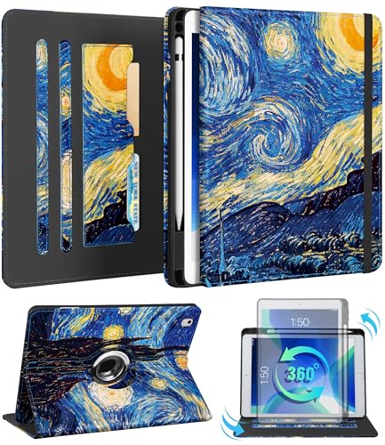 Kidcube Schutzhülle für iPad Air 3. Generation/Pro 10,5 Zoll (26,7 cm), niedlicher drehbarer Ständer, Folio-Hülle mit Stifthalter und Kartenschlitz, cooles, einzigartiges Teenager-Design, Hüllen für von Kidcube