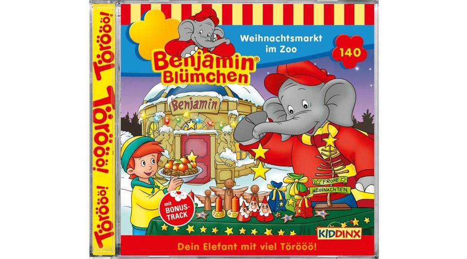 Kiddinx Hörspiel-CD Benjamin Blümchen 140 - Weihnachtsmarkt im Zoo von Kiddinx