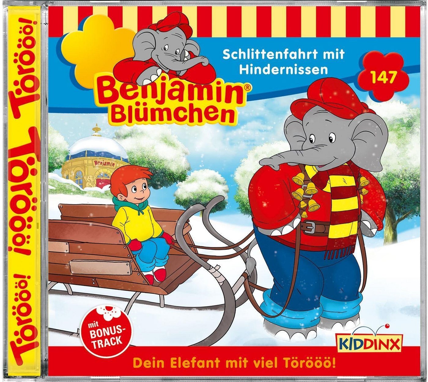 Kiddinx Hörspiel-CD Benjamin Blümchen 147 - Schlittenfahrt mit Hindernissen von Kiddinx